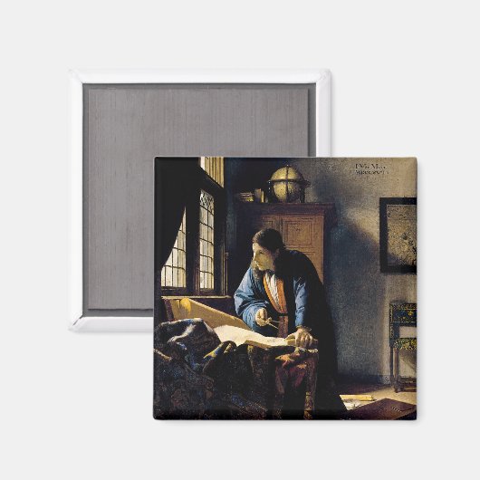 Johannes Vermeer - De Geograaf Magneet (Voorkant / Achterkant)
