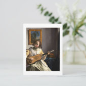 Johannes Vermeer - De gitarist Briefkaart (Staand voorkant)
