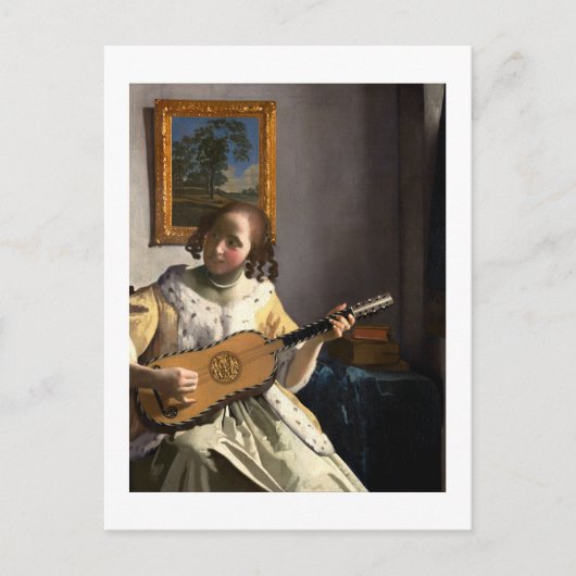 Johannes Vermeer - De gitarist Briefkaart (Voorkant)