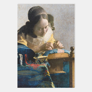 Johannes Vermeer - De Kantwerkster Inpakpapier Vel