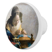 Johannes Vermeer - De Kantwerkster Keramische Knop (Rechts)