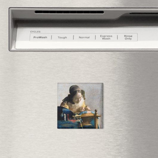 Johannes Vermeer - De Kantwerkster Magneet (Insitu (Vaatwasser))