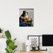 Johannes Vermeer - De Kantwerkster Poster (Thuiskantoor)