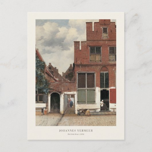 Johannes Vermeer De Kleine Straat Architectonisch Briefkaart (Voorkant)
