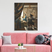Johannes Vermeer, De kunst van het schilderen Canvas Afdruk (Insitu (Woonkamer))