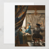 Johannes Vermeer - de kunst van het schilderen Feestdagenkaart (Voorkant / Achterkant)