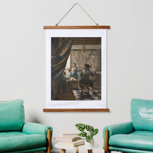 Johannes Vermeer, De kunst van het schilderen Hangend Wandkleed (Woonkamer)