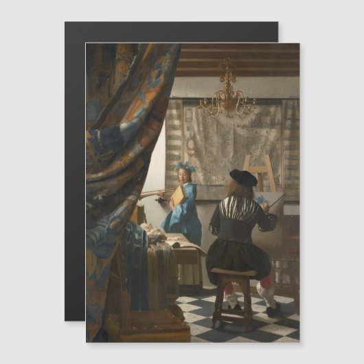 Johannes Vermeer, De kunst van het schilderen Magnetische Uitnodiging (Voorkant / Achterkant)