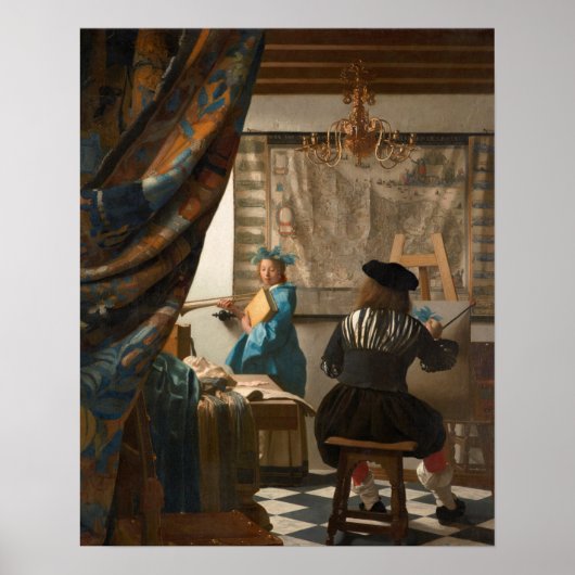 Johannes Vermeer - de kunst van het schilderen Poster (Voorkant)