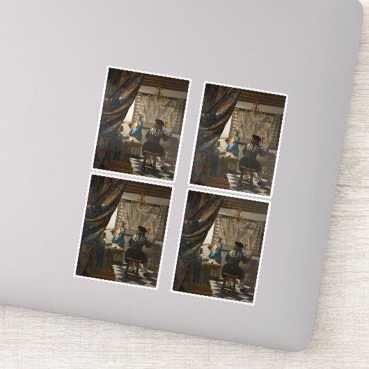 Johannes Vermeer, De kunst van het schilderen Sticker (Detail)
