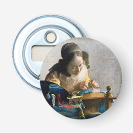 Johannes Vermeer - De Lacemaker Button Flesopener