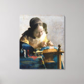 Johannes Vermeer - De Lacemaker Canvas Afdruk (Voorkant)
