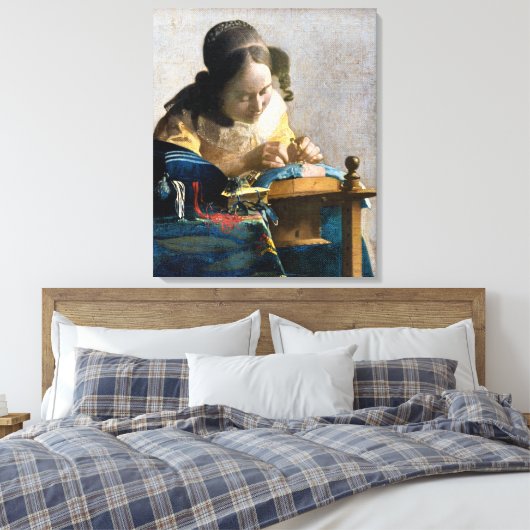 Johannes Vermeer - De Lacemaker Canvas Afdruk (Insitu (Slaapkamer))