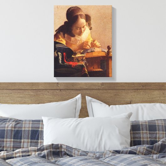 Johannes Vermeer - De Lacemaker Canvas Afdruk (Insitu (Slaapkamer))