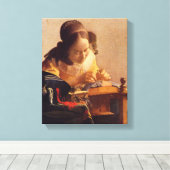 Johannes Vermeer - De Lacemaker Canvas Afdruk (Insitu (Houten vloer))
