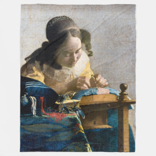 Johannes Vermeer - De Lacemaker Fleece Deken
