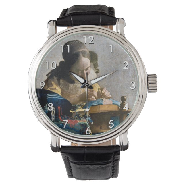 Johannes Vermeer - De Lacemaker Horloge (Voorkant)