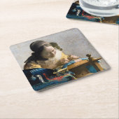 Johannes Vermeer - De Lacemaker Kartonnen Onderzetters (Schuin)