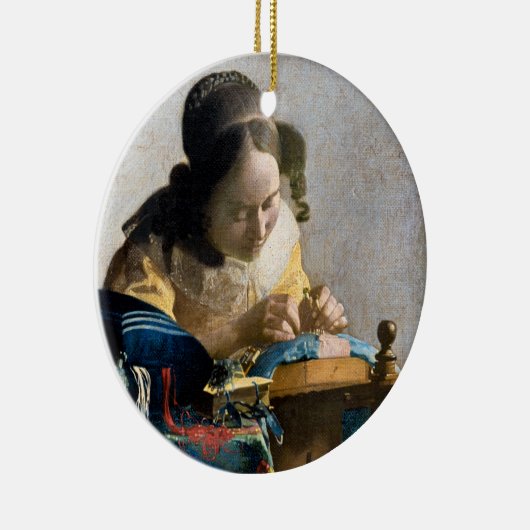 Johannes Vermeer - De Lacemaker Keramisch Ornament (Rechts)