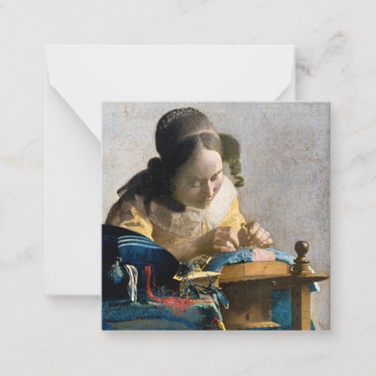 Johannes Vermeer - De Lacemaker Notitiekaartje (Voorkant)