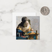 Johannes Vermeer - De Lacemaker Notitiekaartje (Voorkant / Achterkant in situ)
