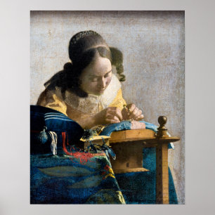 Johannes Vermeer - De Lacemaker Poster