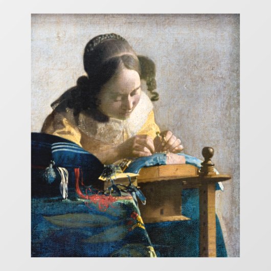 Johannes Vermeer - De Lacemaker Raamsticker (Vel)