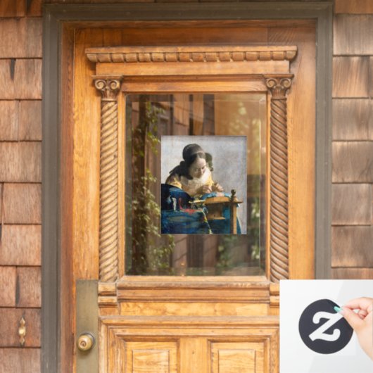 Johannes Vermeer - De Lacemaker Raamsticker (Huis Deur)