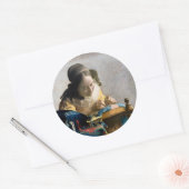 Johannes Vermeer - De Lacemaker Ronde Sticker (Envelop)