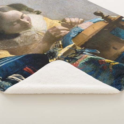 Johannes Vermeer - De Lacemaker Sherpa Deken (3/4)