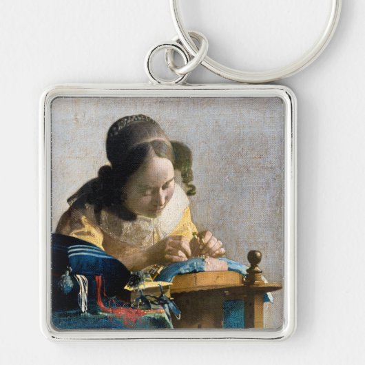 Johannes Vermeer - De Lacemaker Sleutelhanger (Voorkant)