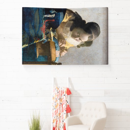 Johannes Vermeer - De Lacemaker Spandoek (Insitu)