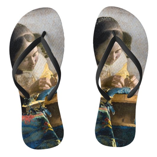 Johannes Vermeer - De Lacemaker Teenslippers (Voetbed)