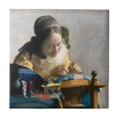 Johannes Vermeer - De Lacemaker Tegeltje (Voorkant)