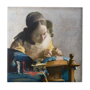 Johannes Vermeer - De Lacemaker Tegeltje