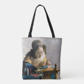 Johannes Vermeer - De Lacemaker Tote Bag (Achterkant)