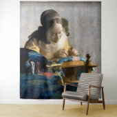 Johannes Vermeer - De Lacemaker Wandkleed (In situ)