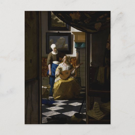 Johannes Vermeer - De Liebesbrief Briefkaart (Voorkant)