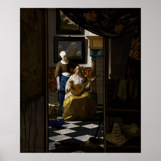 Johannes Vermeer - De Liebesbrief Poster (Voorkant)