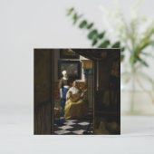 Johannes Vermeer - De liefdesbrief Bedankkaart (Staand voorkant)