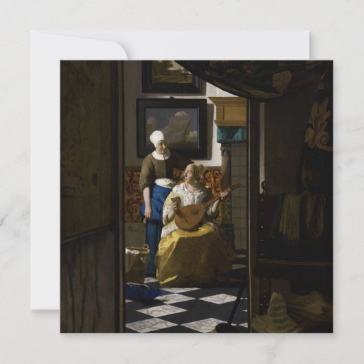 Johannes Vermeer - De liefdesbrief Bedankkaart (Voorkant)
