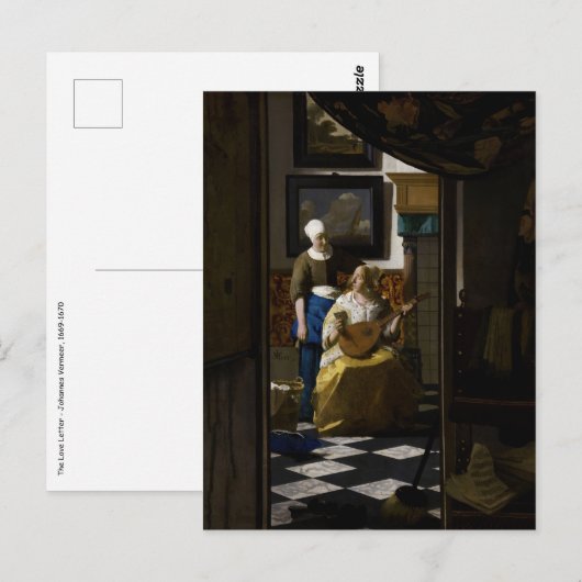 Johannes Vermeer - De liefdesbrief Briefkaart (Voorkant / Achterkant)
