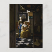 Johannes Vermeer - De liefdesbrief Briefkaart (Voorkant)