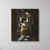 Johannes Vermeer - De liefdesbrief Canvas Afdruk (Voorkant)