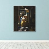 Johannes Vermeer - De liefdesbrief Canvas Afdruk (Insitu (Houten vloer))