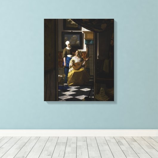 Johannes Vermeer - De liefdesbrief Canvas Afdruk (Insitu (Houten vloer))