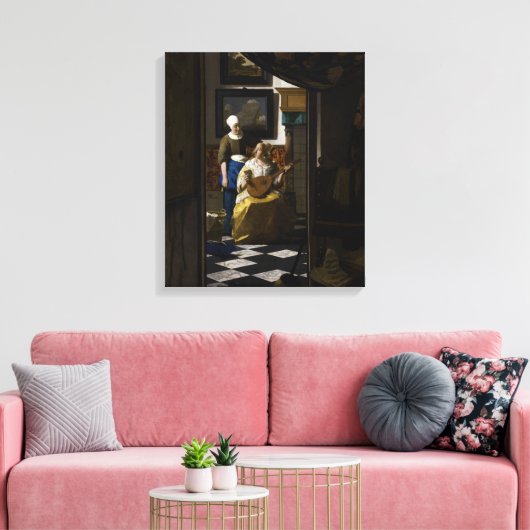 Johannes Vermeer - De liefdesbrief Canvas Afdruk (Insitu (Woonkamer))