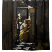 Johannes Vermeer - De liefdesbrief Douchegordijn (Voorkant)