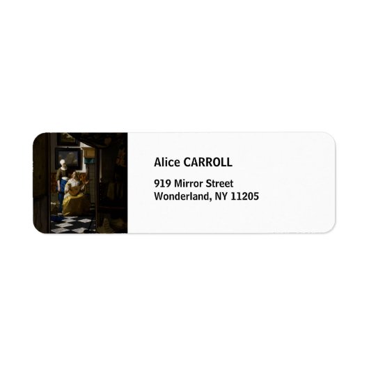 Johannes Vermeer - De liefdesbrief Etiket (Voorkant)