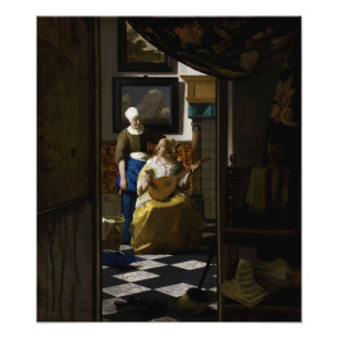 Johannes Vermeer - De liefdesbrief Foto Afdruk